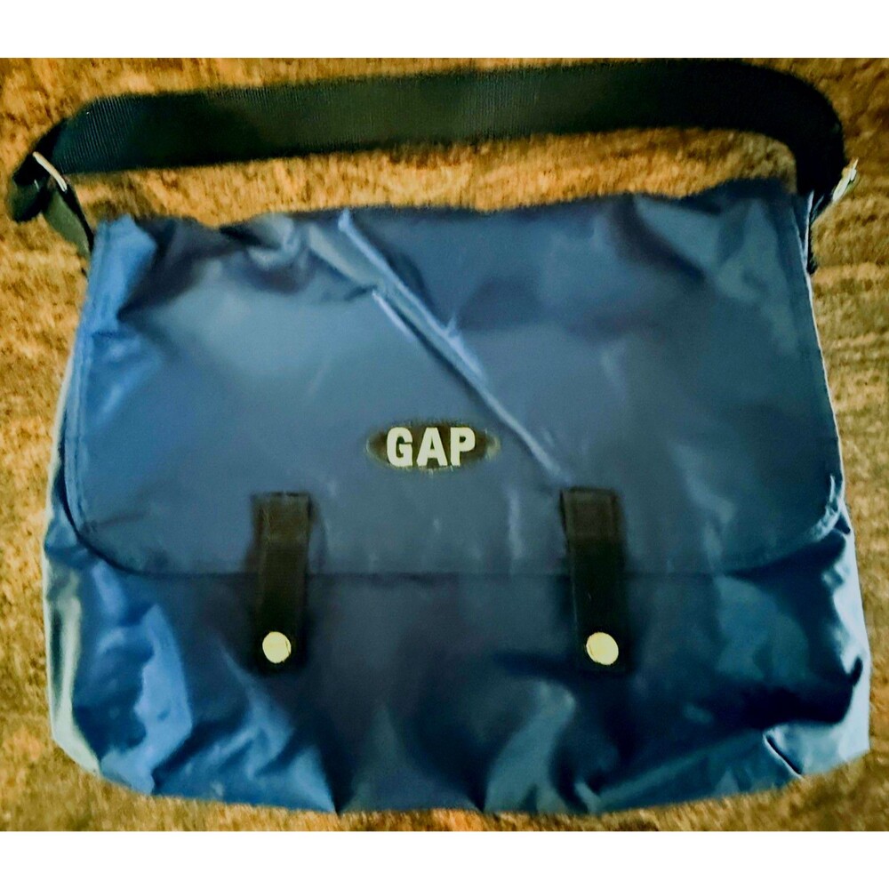 GAP Navy Blue Messenger Bag Heavy Nylon circa 1980s Excellent Condition